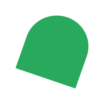 abstract green shape with rounded top edges and square bottom edges