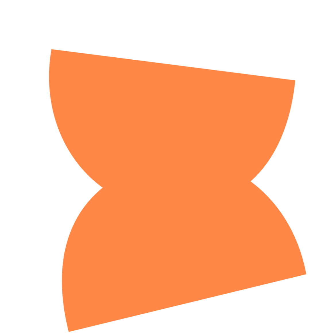 Abstract orange shape with curved and angular edges
