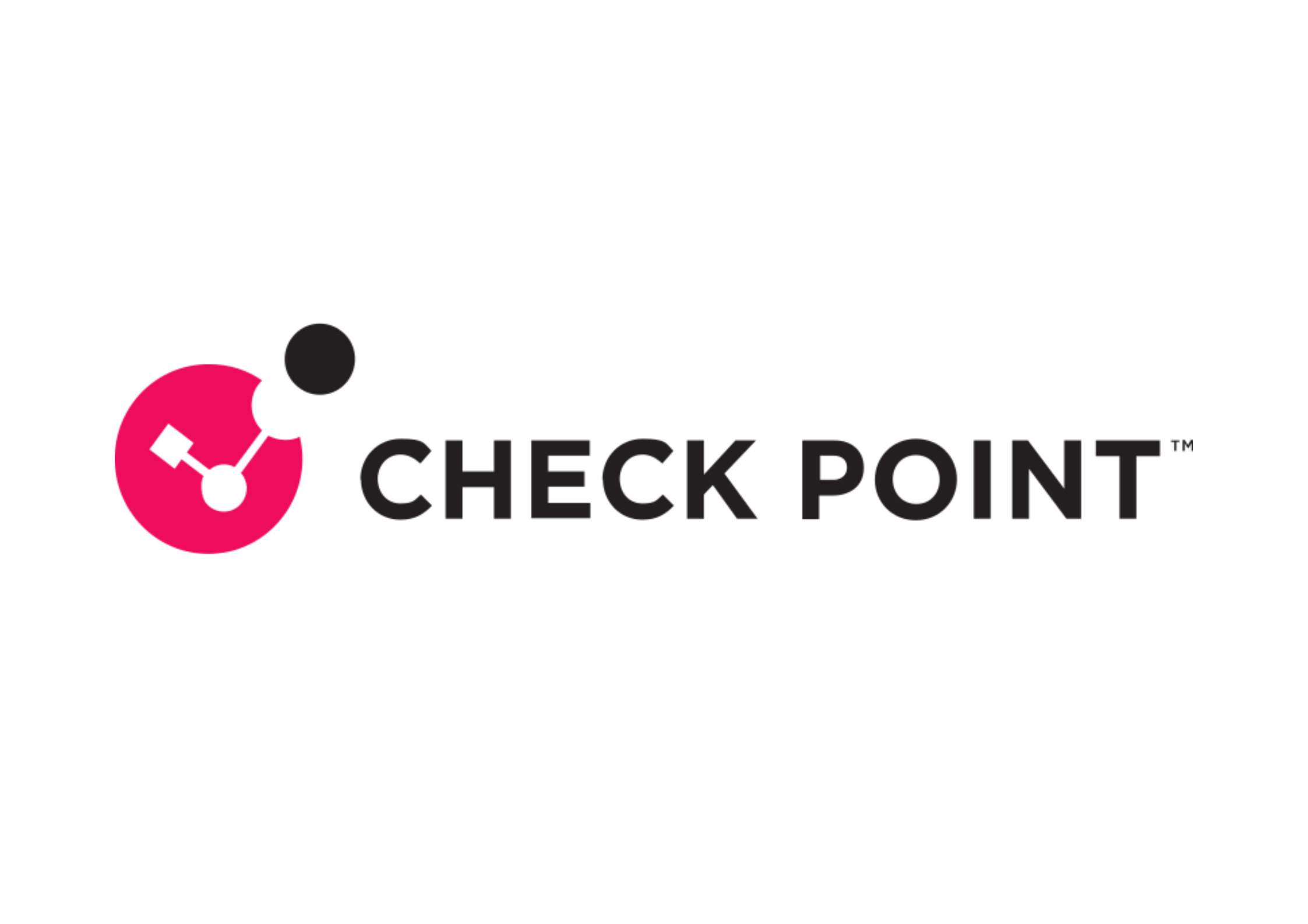 Check Point logo with a pink circle containing a white network diagram and a black dot connected to it, next to the black text 'CHECK POINT'.