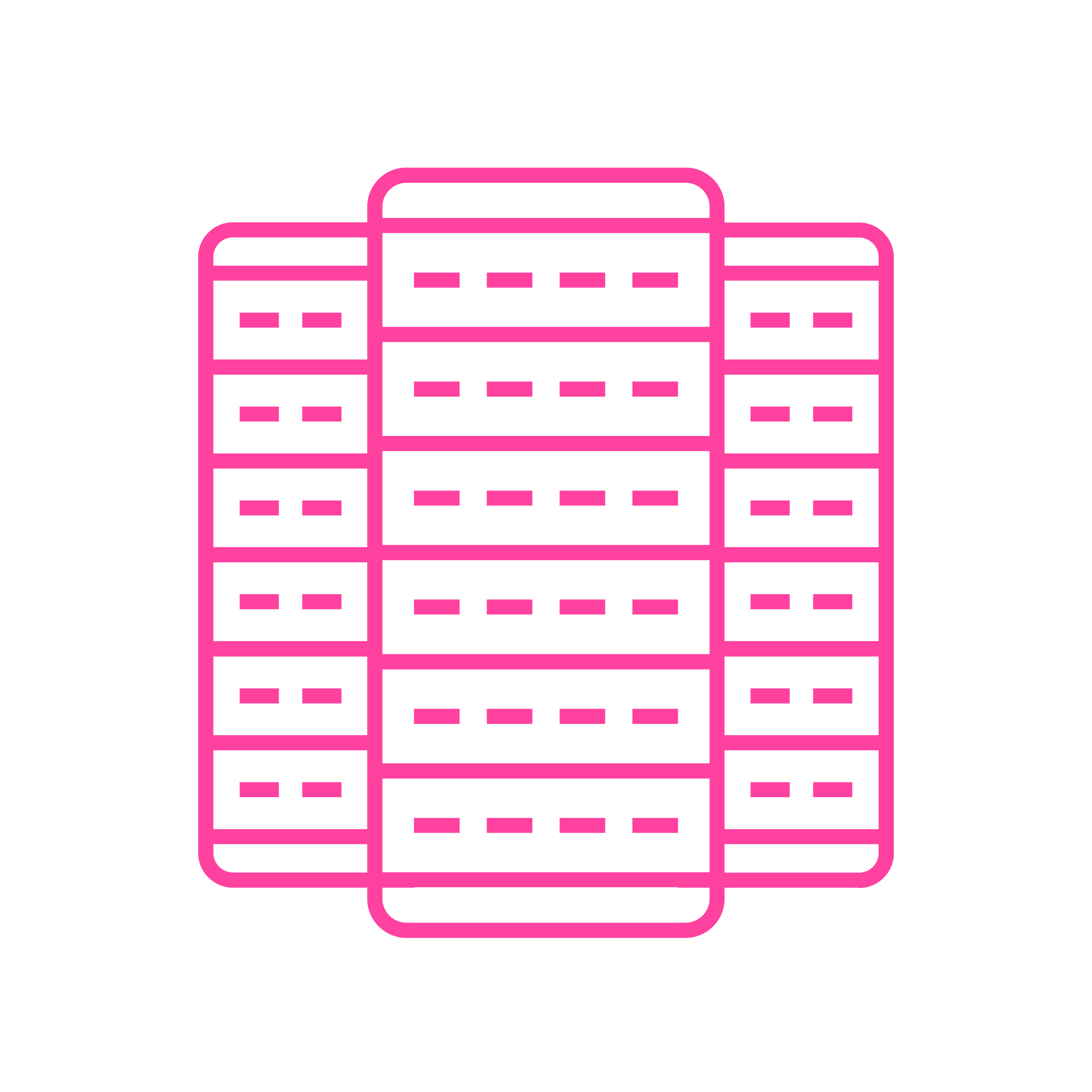 Neon pink outline of multiple stacked sushi rolls on a black background.
