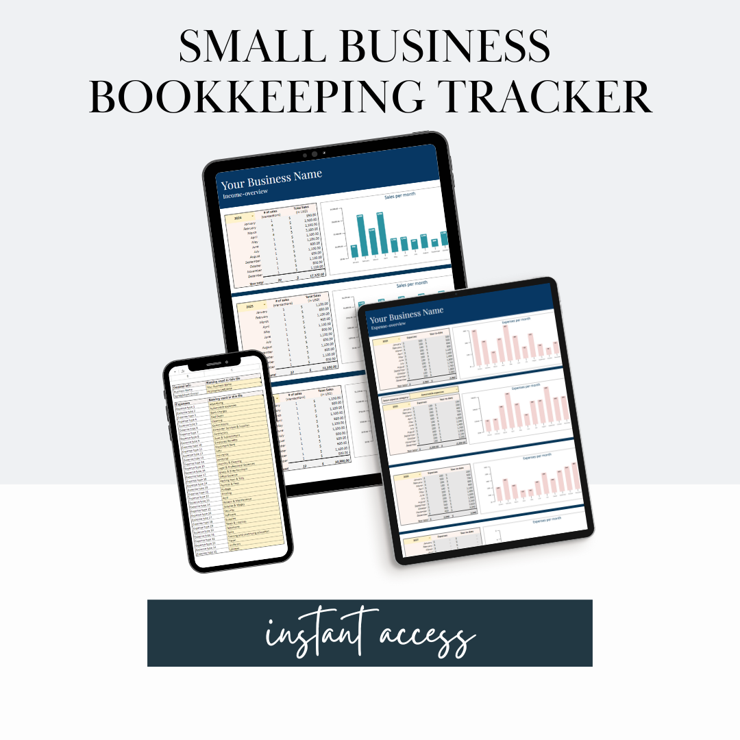 Small business owner bookkeeping tracker