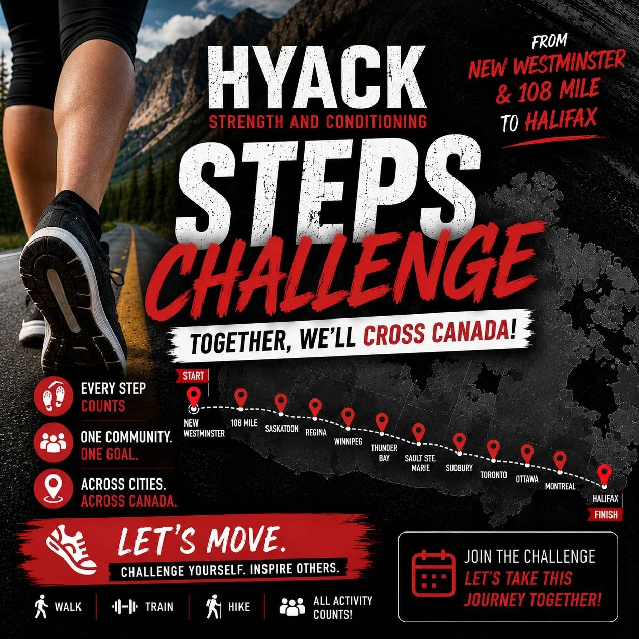 As of this morning we are in Hope B.C.

Great job crew!! Hope-ing to be in in 108 by tomorrow!! 

Keep on stepping!!

Reminder! If your not in, get in! Every step matters so join us!