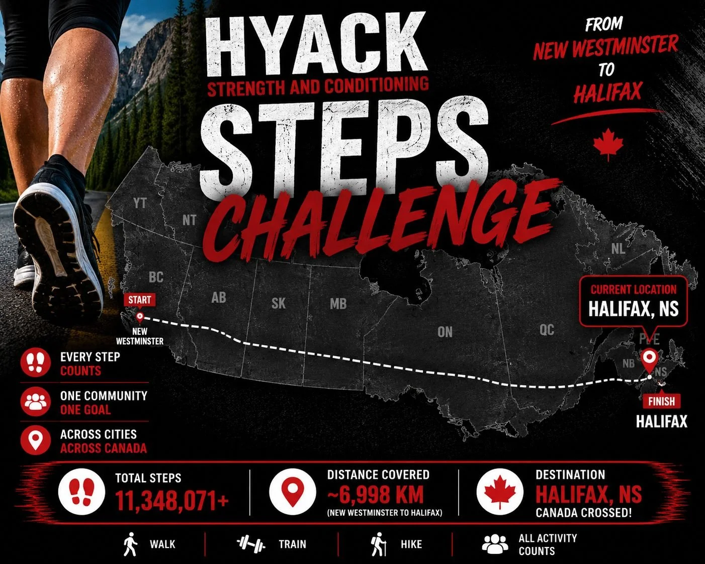 We did it gang!!! We're in Halifax!! Woo hoo!!

Every step matters! I want to thank everyone from New West &amp; the 108 Mile who helped us get across our great nation!!

Today Canada...

Next the world!!!

Pack your bags! We set sail tomorrow!!
