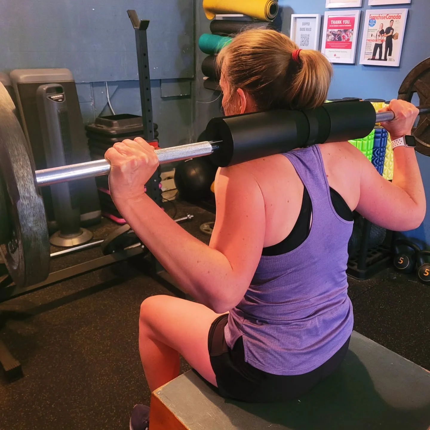 Personal training client Virginia Abbott 

The road started tough.

Surgeries
Mobility issues
Cardio beat up
Overall not feeling great

Fast forward to today

Smashing the seated back squat. Weekly growth with no sign of stopping.

Cardio is night an