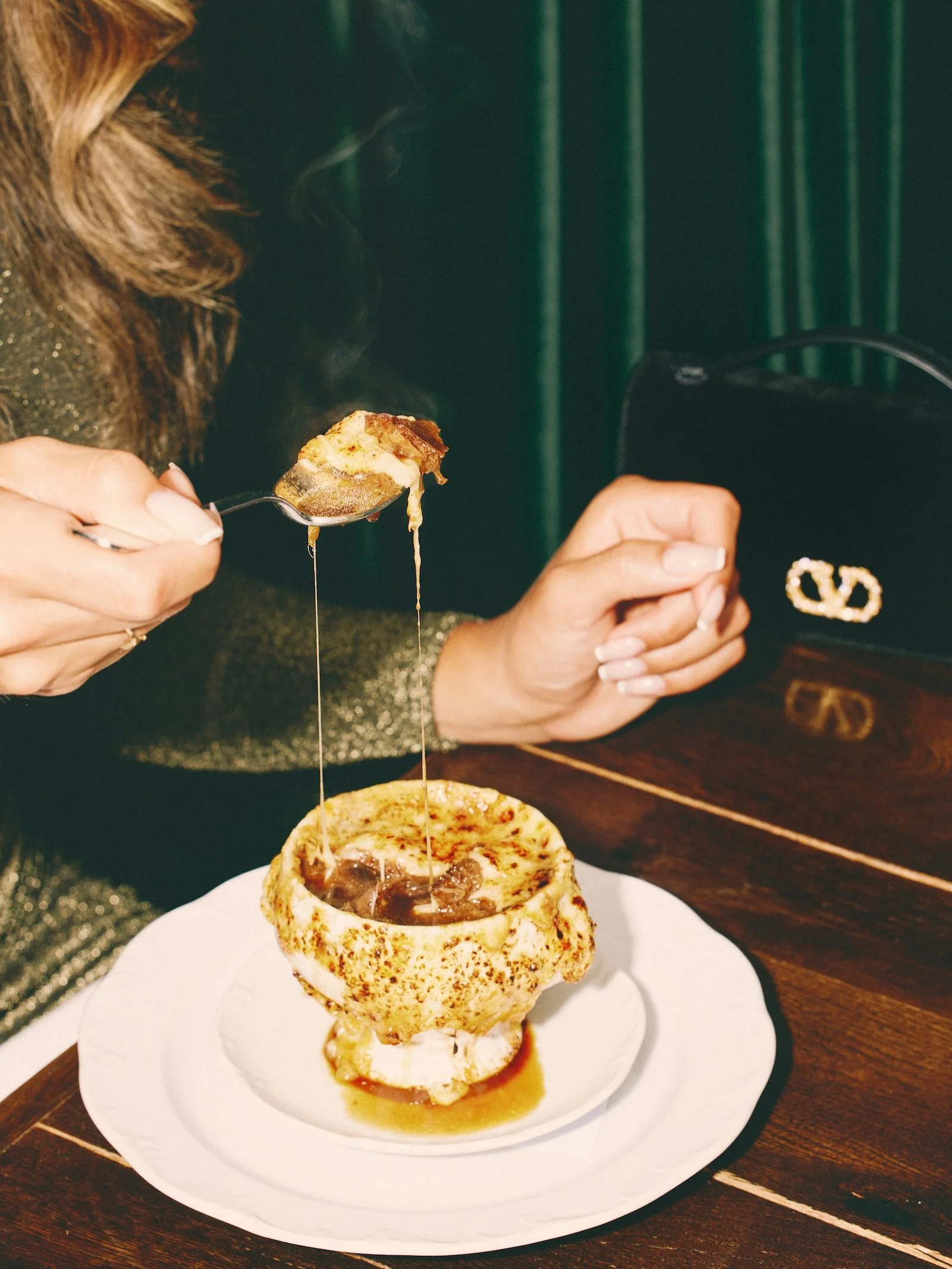Onion Soup Gratin&eacute;e: a comfort unmatched, a most impressive cheese pull. 

The Tavern experience by @chefscanga 

best restaurant baltimore, comfort food, maryland fine dining, baltimore dinner