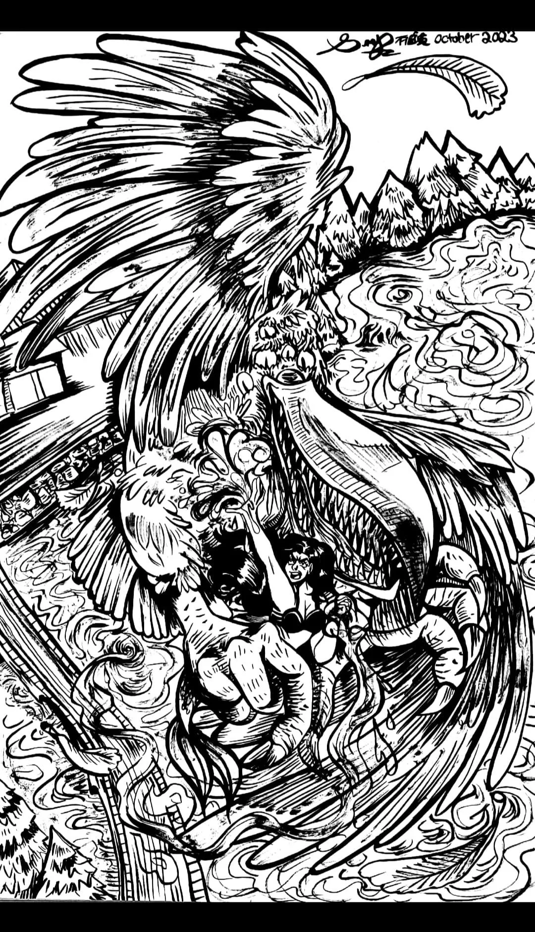 Mermaid vs Bird Demon