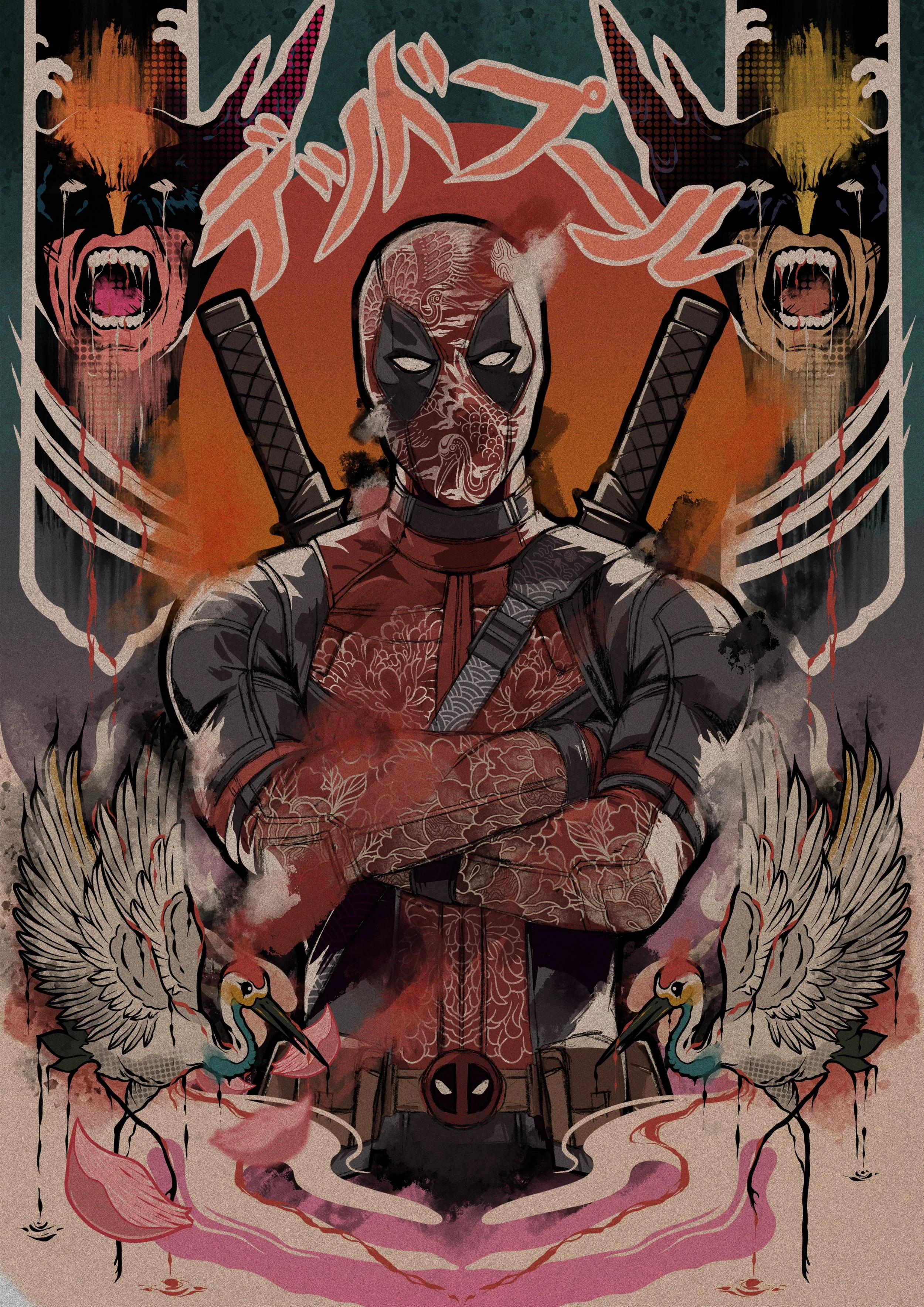 Deadpool and Wolverine inspired piece.