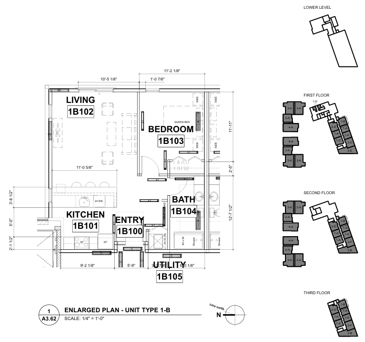 1 Bedroom / 1 Bath - Layout 1-B