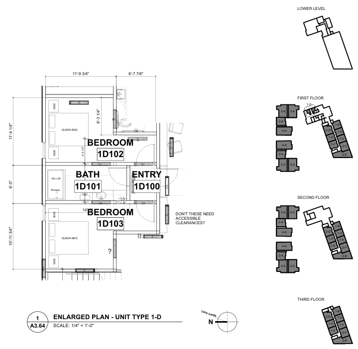 2 Bedroom / 1 Bath - Layout 1-D