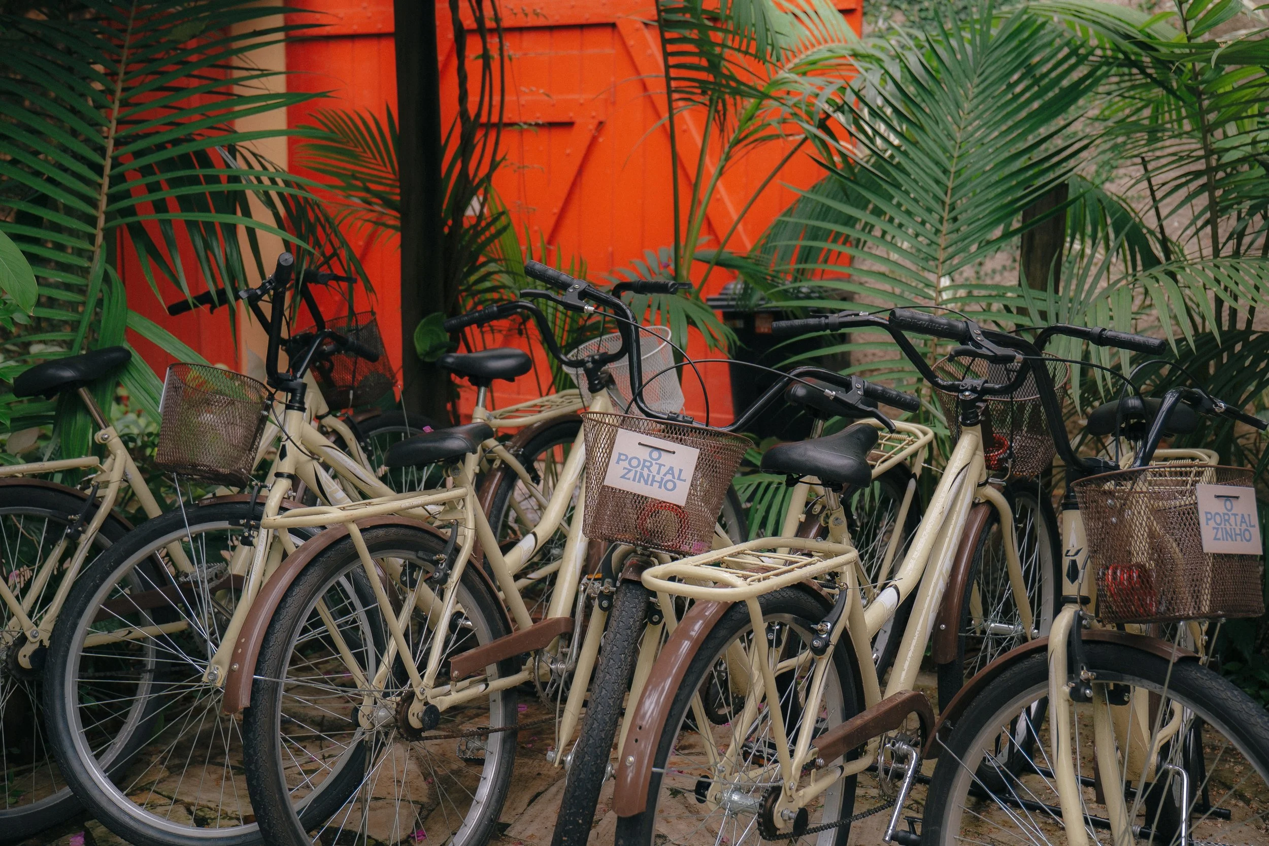 Lineup of bicycles for use at O Portalzinho