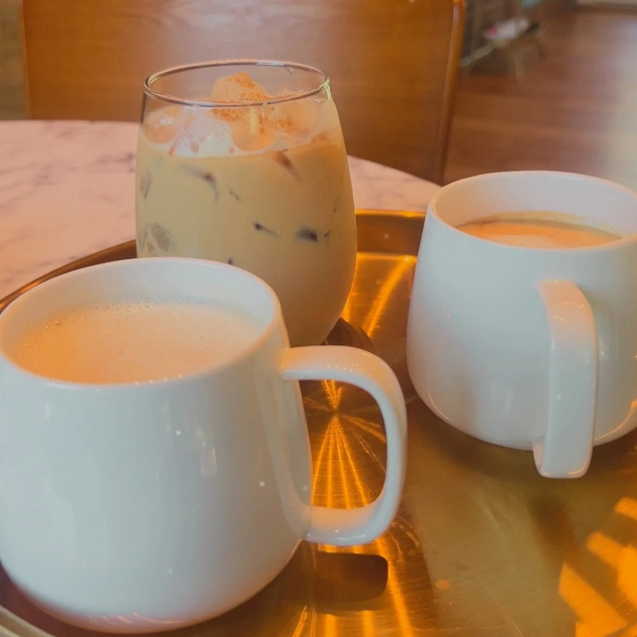 This trio screams Fall &mdash; Sweet Potato Chai, Brown Sugar Shaken Espresso, and Caramel Apple Latte. 🫶🏾 Which one are you choosing?