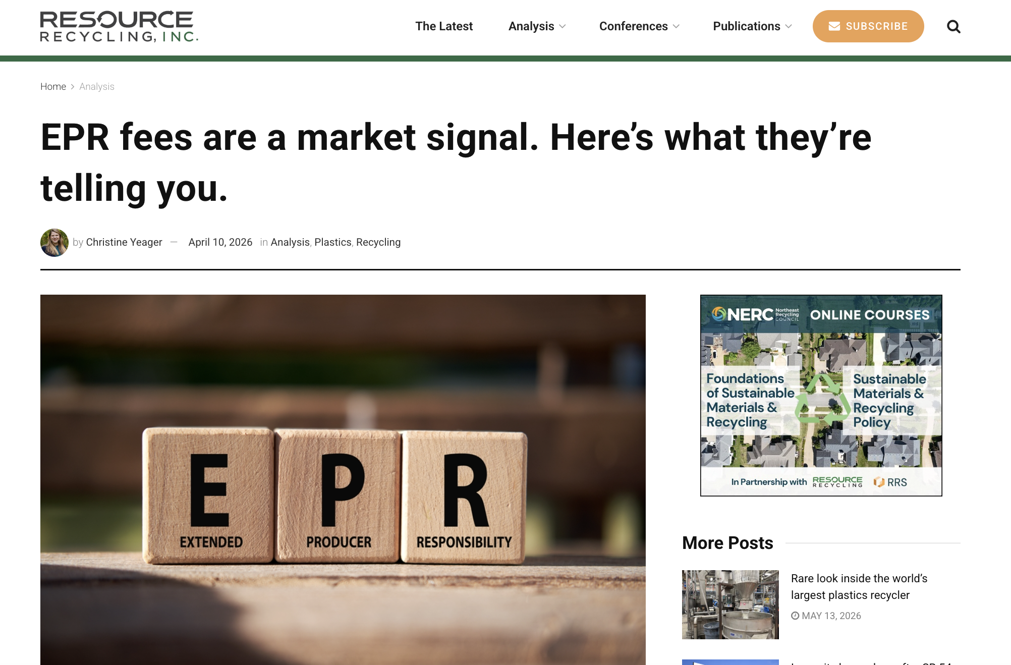 Resource Recycling - EPR as a market signal