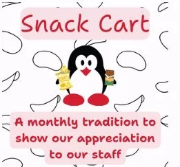 Our next Teacher Snack Cart is on January 23rd!  Donations can be dropped off at the school on or before January 22nd. 

No time to drop off?  View our Amazon Wish List in the link below and have your donation sent directly to the school: https://www
