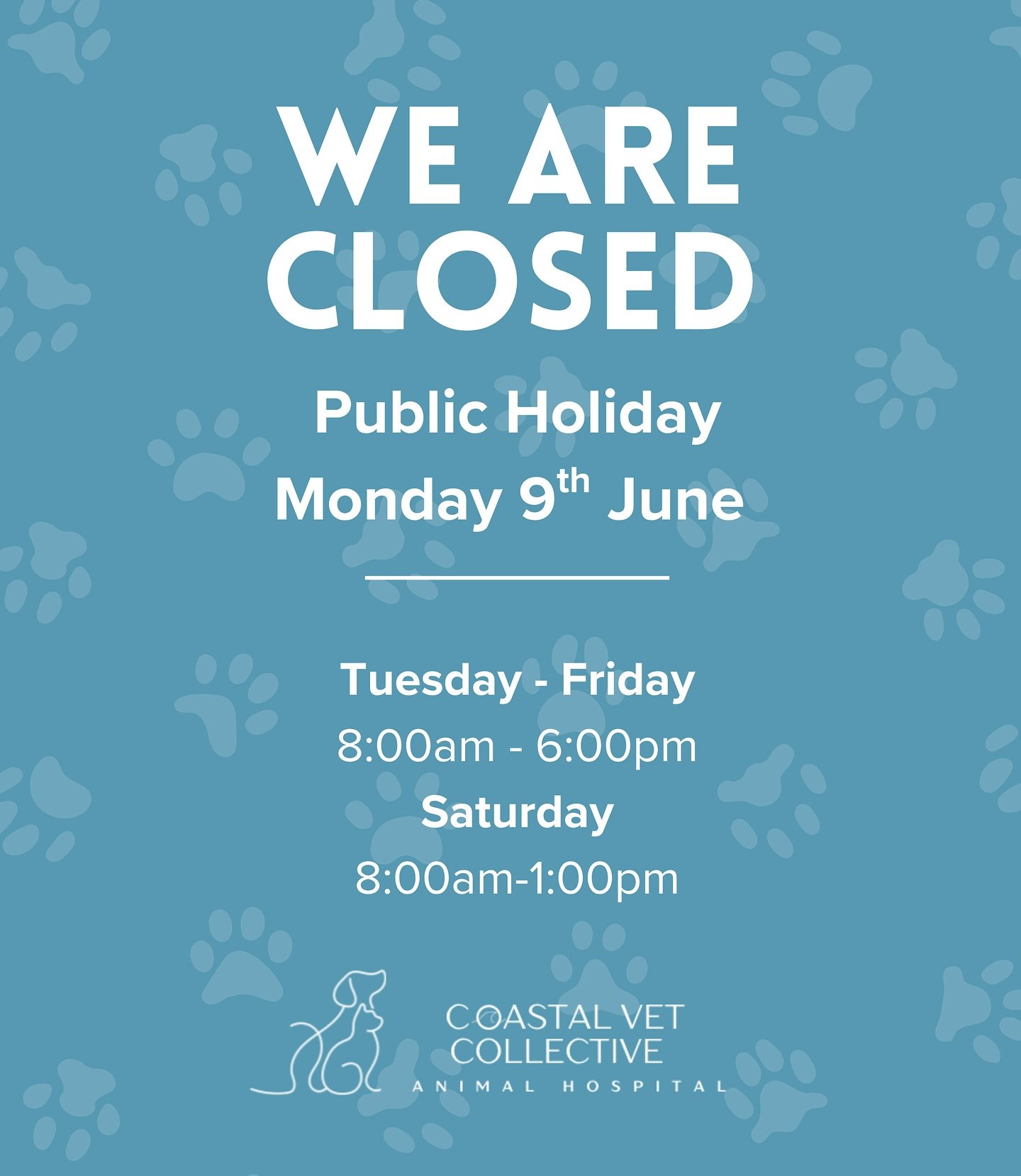 Please note that we will be closed on Monday, 9th June for the public holiday.
We hope you and your furry friends enjoy a safe and relaxing long weekend ! 🐶🐱💤
If an emergency arises and your pet needs urgent care, the team at ARH Wollongong will