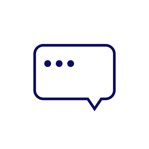 Icon of a speech bubble, communicating that Katey allows you to navigate aged care through conversation
