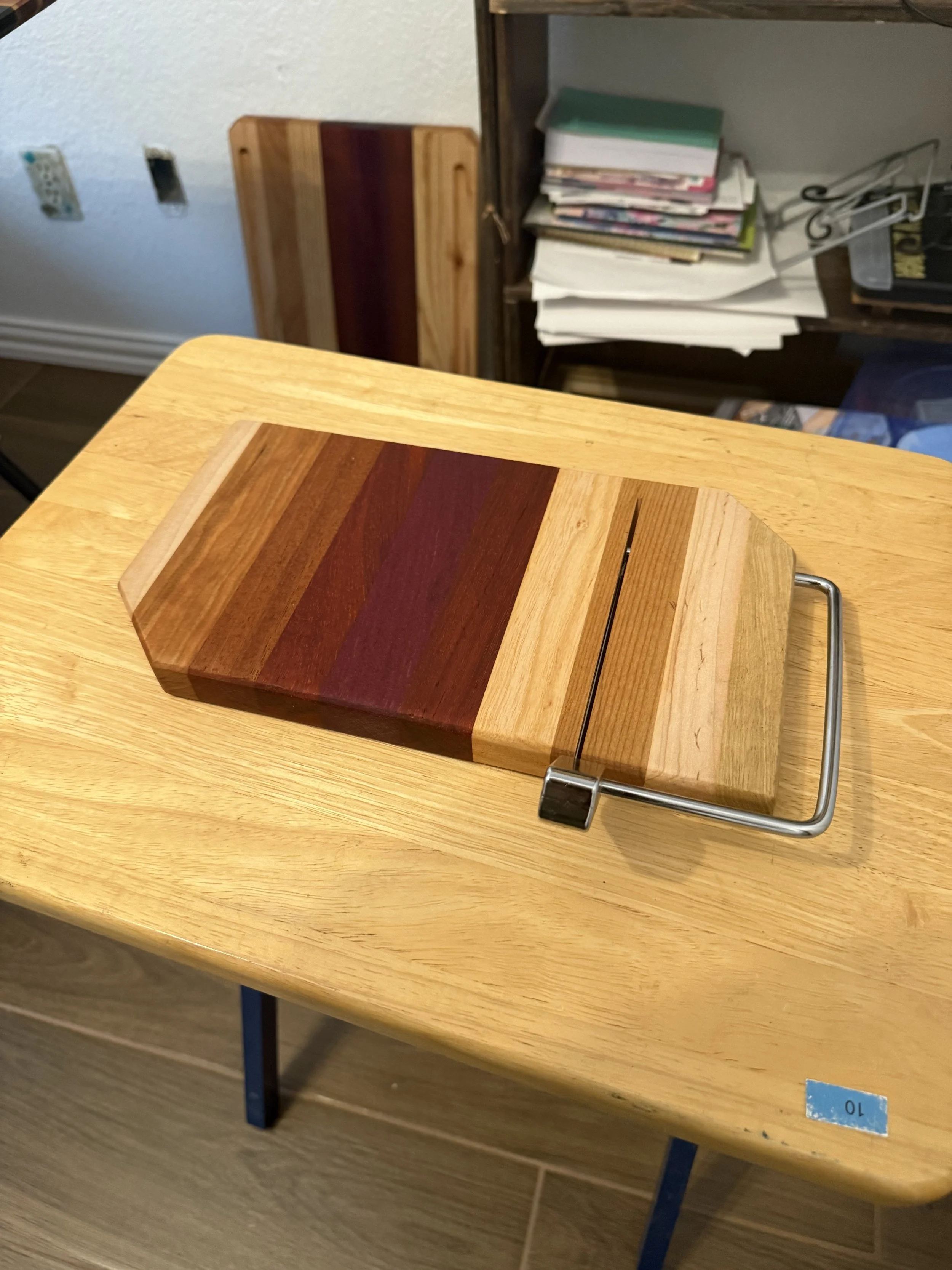 Exotic Hardwood Cheese Board with Wire Slicer