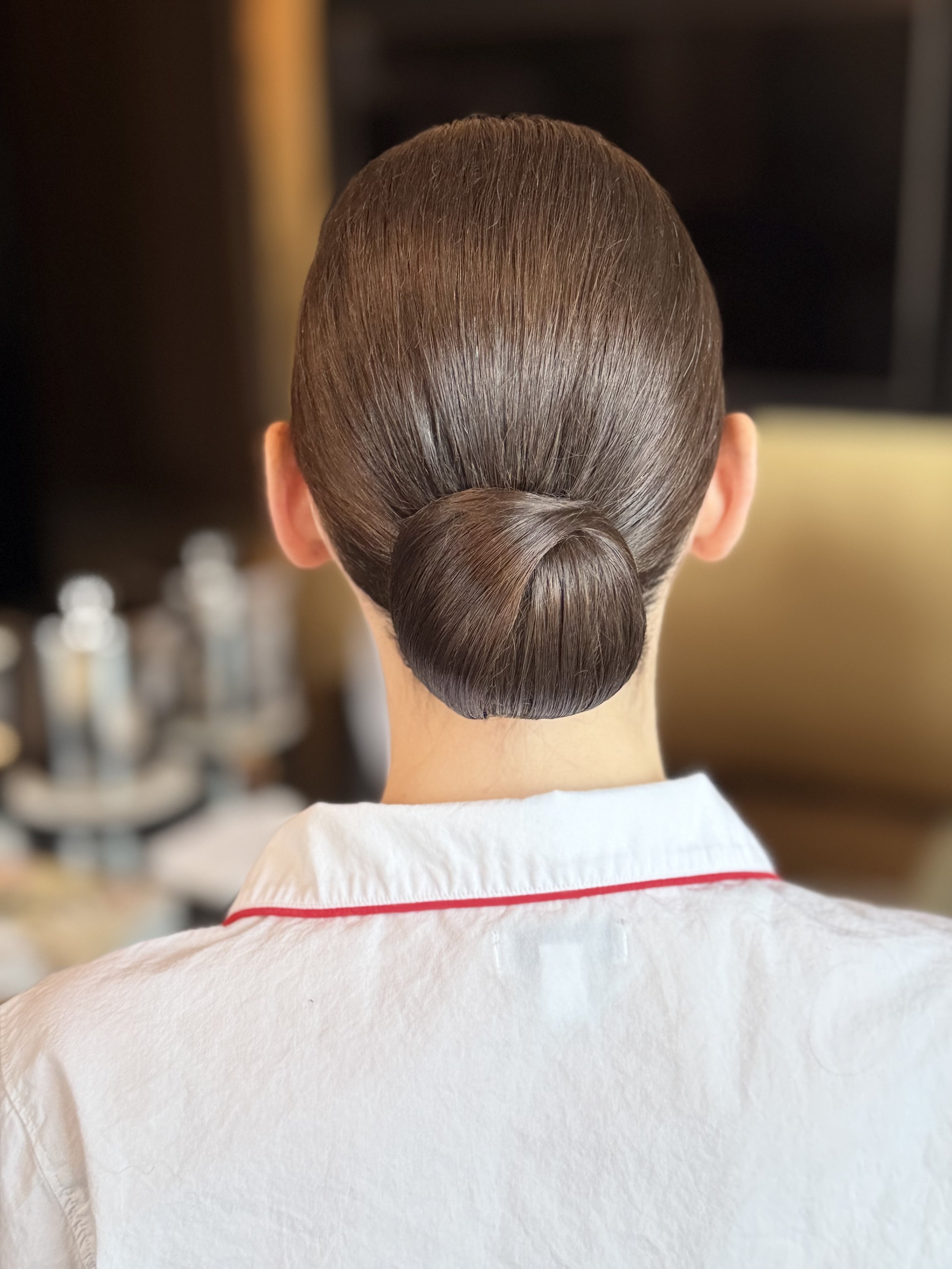 Bridal low bun for 
Hairstyle in New York