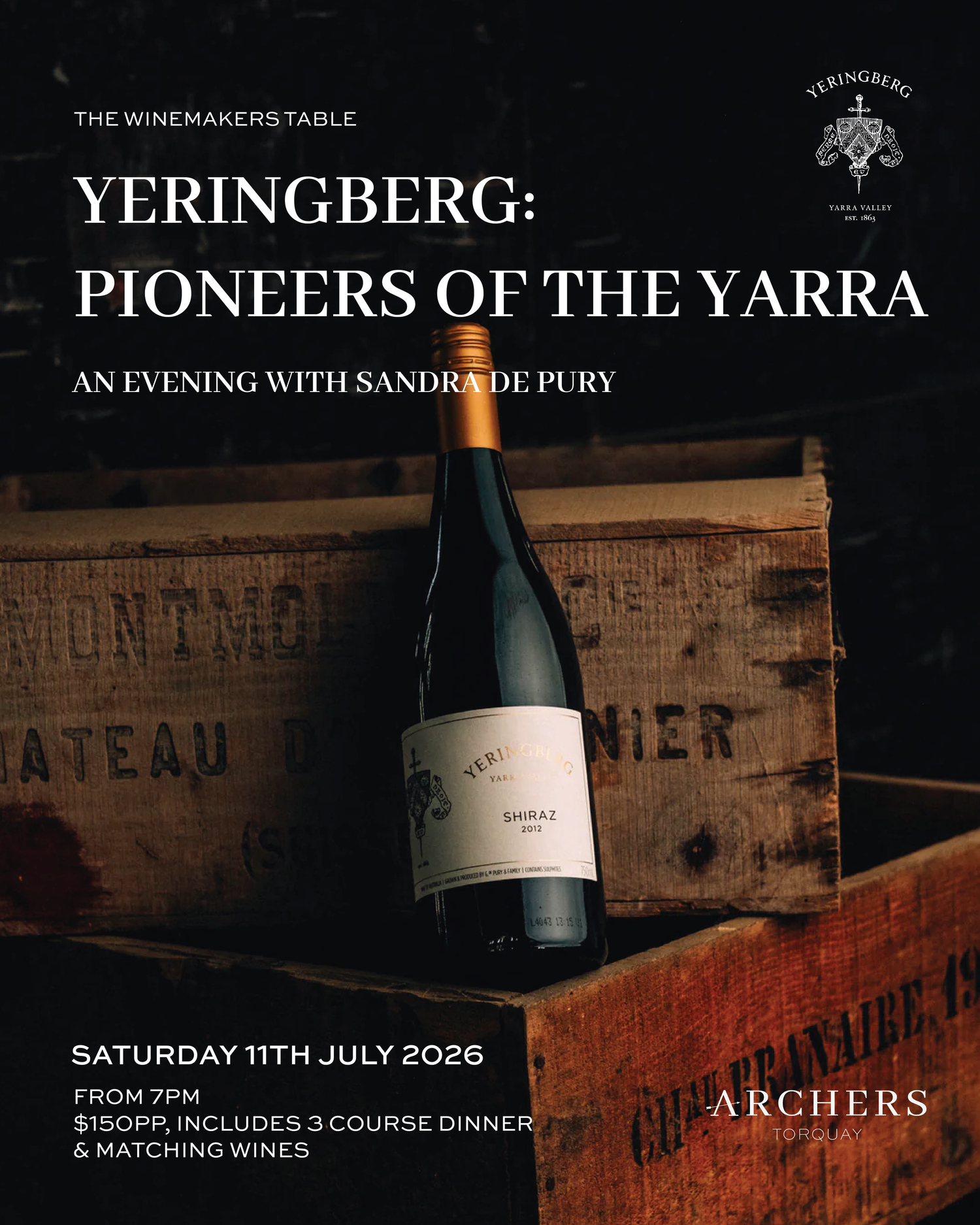 Yeringberg: Pioneers of the Yarra. An Evening with Sandra de Pury