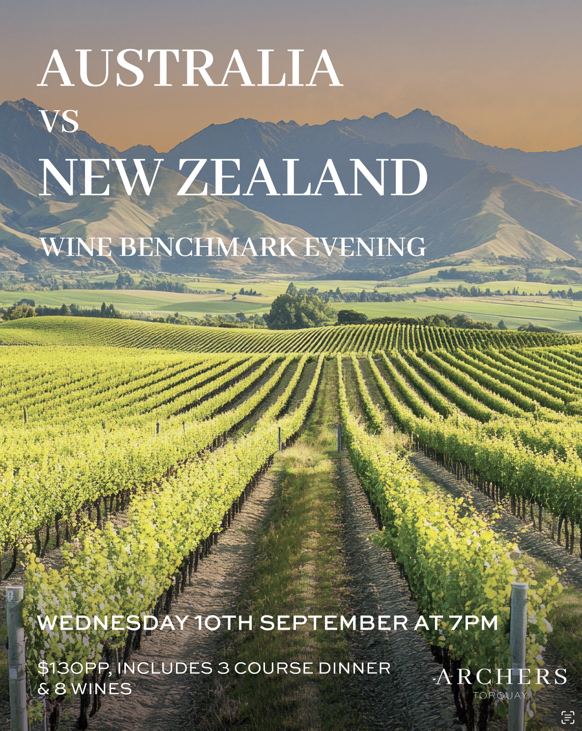 Australia vs New Zealand Wine Benchmark Evening