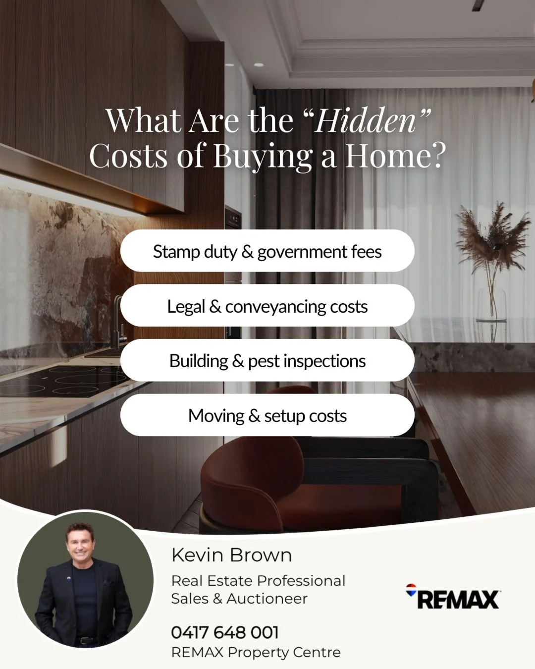 Buying a home? Don&rsquo;t forget about the hidden costs! 🏡

Many first-home buyers focus on the deposit and repayments, but there&rsquo;s more to budget for:

💰 Stamp duty &amp; government fees &ndash; Can be thousands depending on your state.