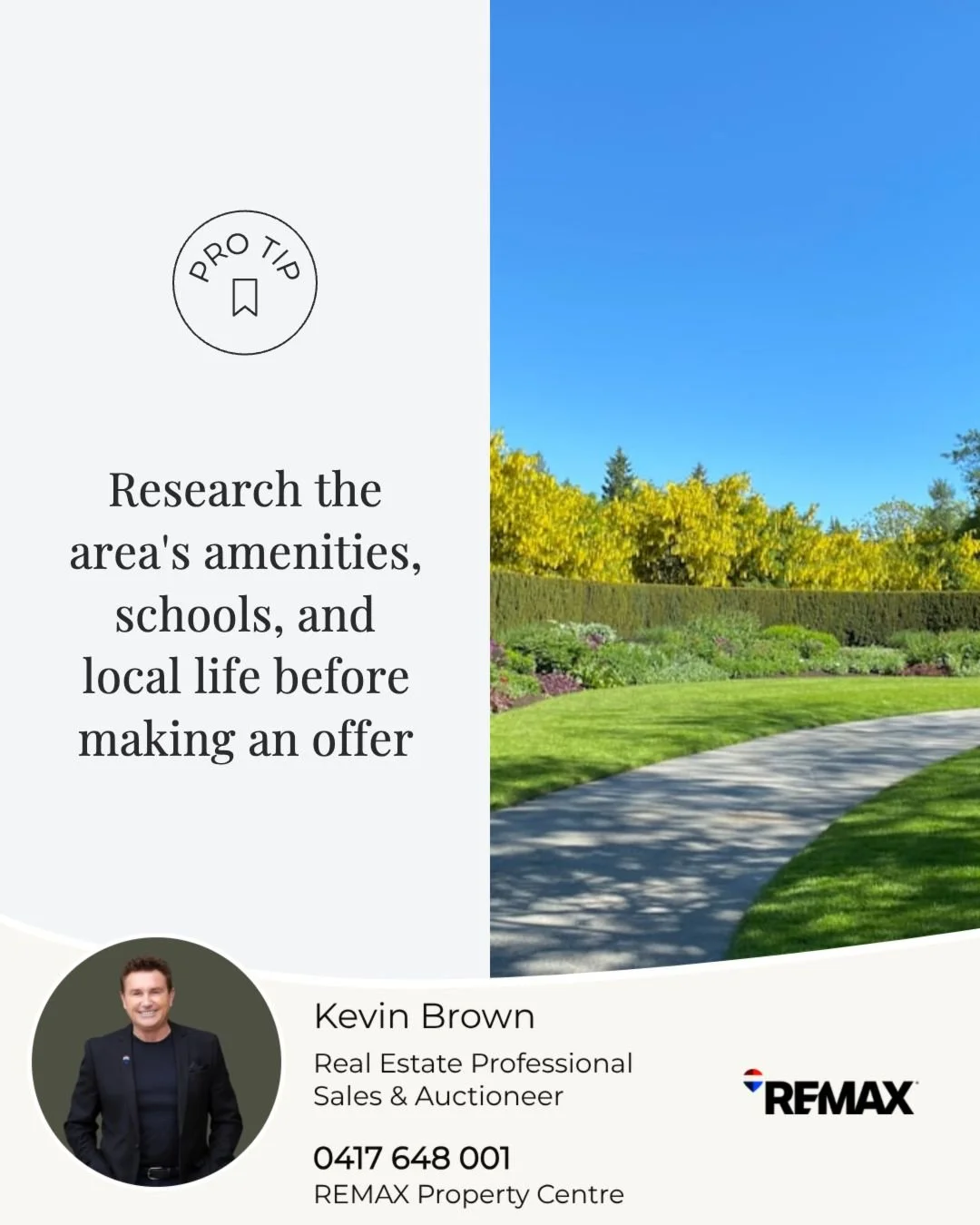 Finding the right home is about more than the property itself. 🏡

Before you make an offer, take the time to explore the neighbourhood, walk the streets, check the local schools and catchment zones, and scope out the caf&eacute;s, parks, and ameni