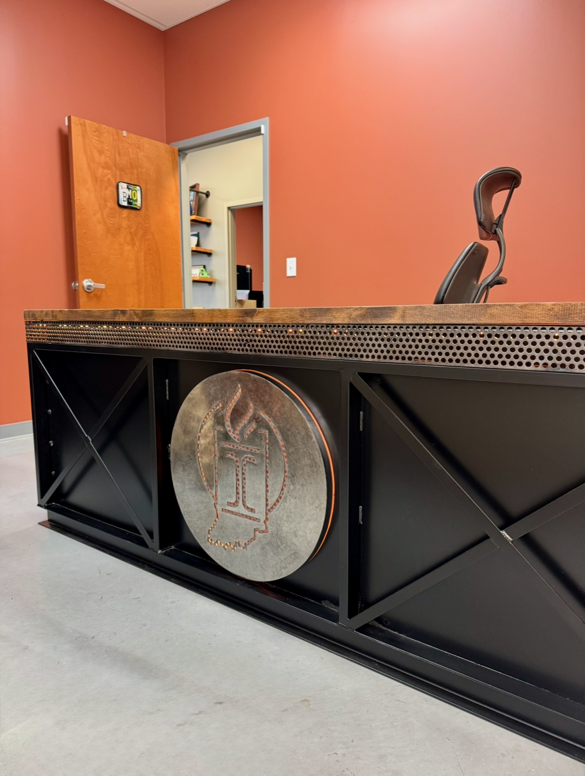 Custom Desk | LED Light Integrations + Wood Desktop 