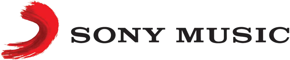 Sony Music logo with a red brush stroke design on the left.