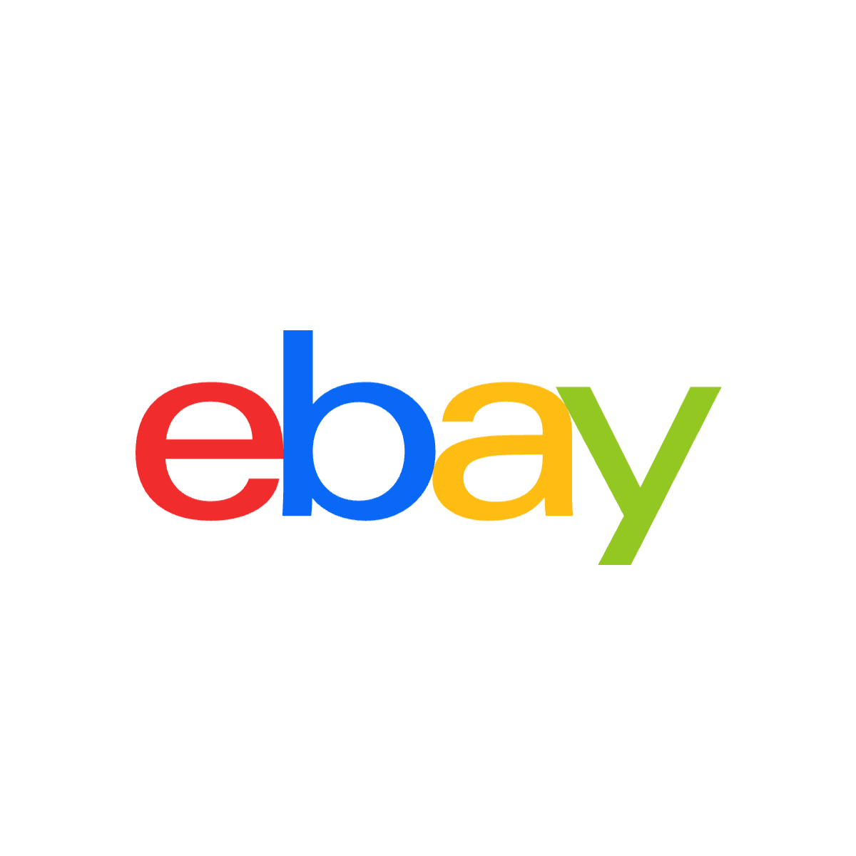 Ebay logo with multicolored letters in red, blue, yellow, and green.