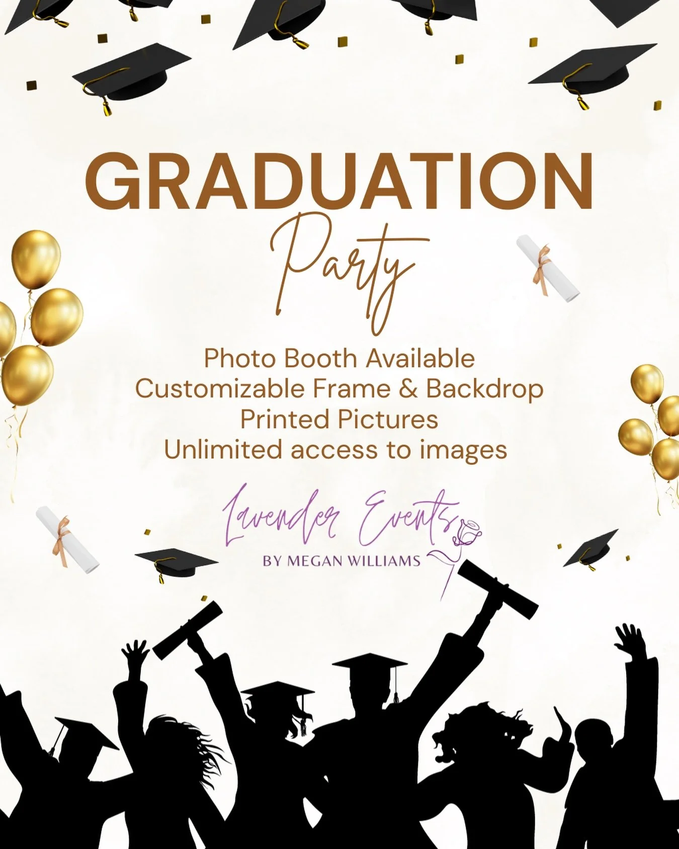 Let @lavendereventsbymegan with your Kindergarten, 8th grade, high school, college, med school or any other graduation celebration!