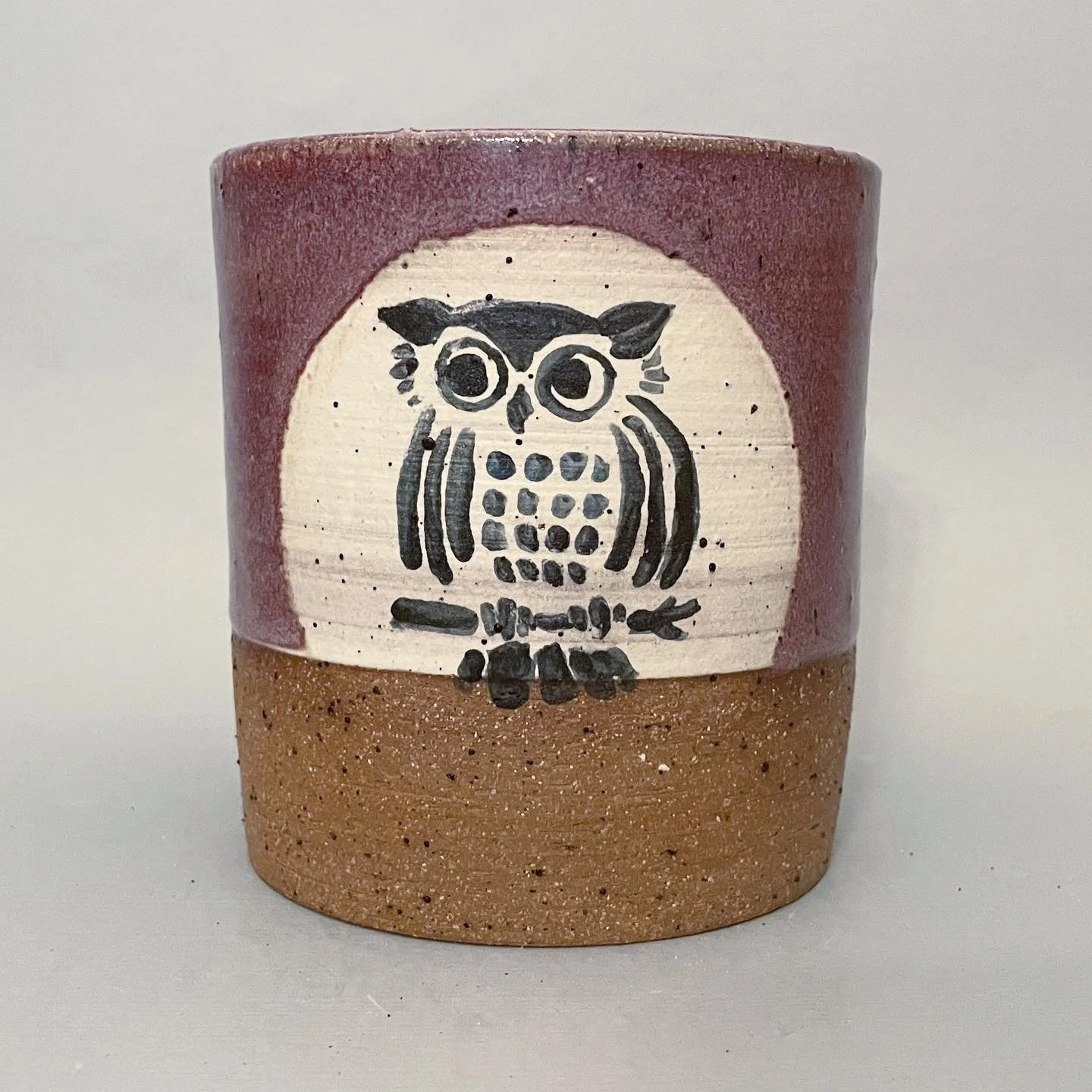 Owl cup with aubergine shino glaze. 

#owl #pottery #ceramics