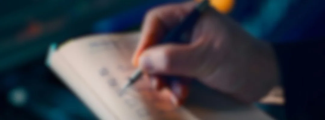 Quickly checking a clip board, going through the business checklist  motions