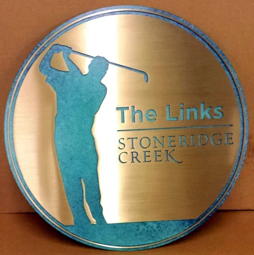 Custom Bronze Plaque Golf Course Business Signage
