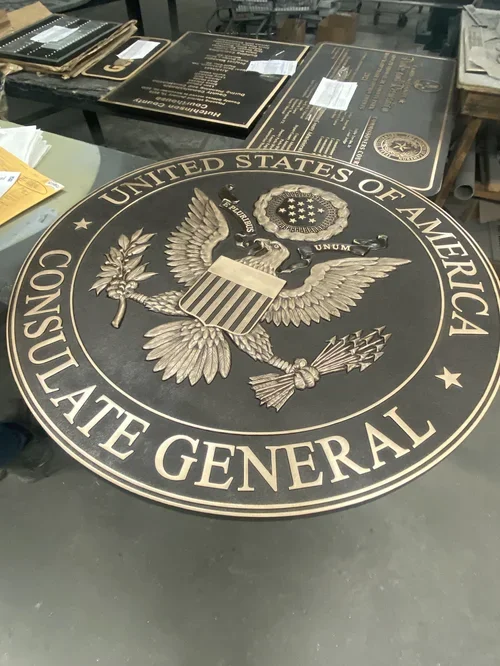 Government Bronze Plaque for Official Business Signage