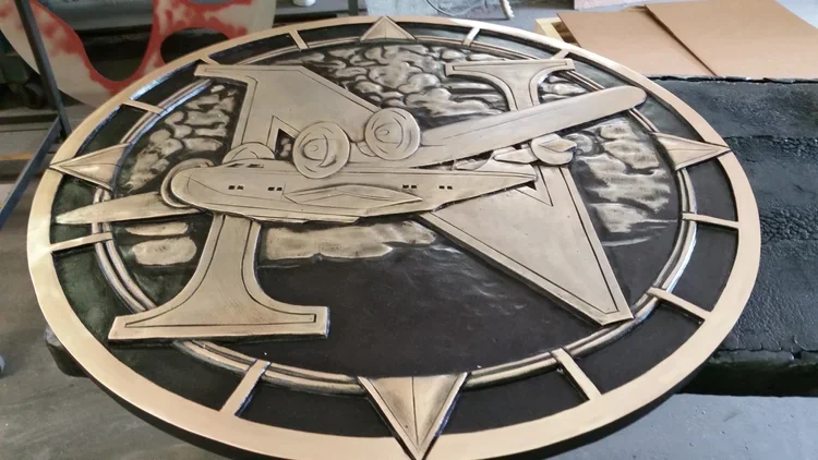 Cast Bronze Plaque Aviation Emblem for Business Signage