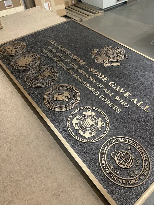 Military Bronze Plaque for Public Business Signage