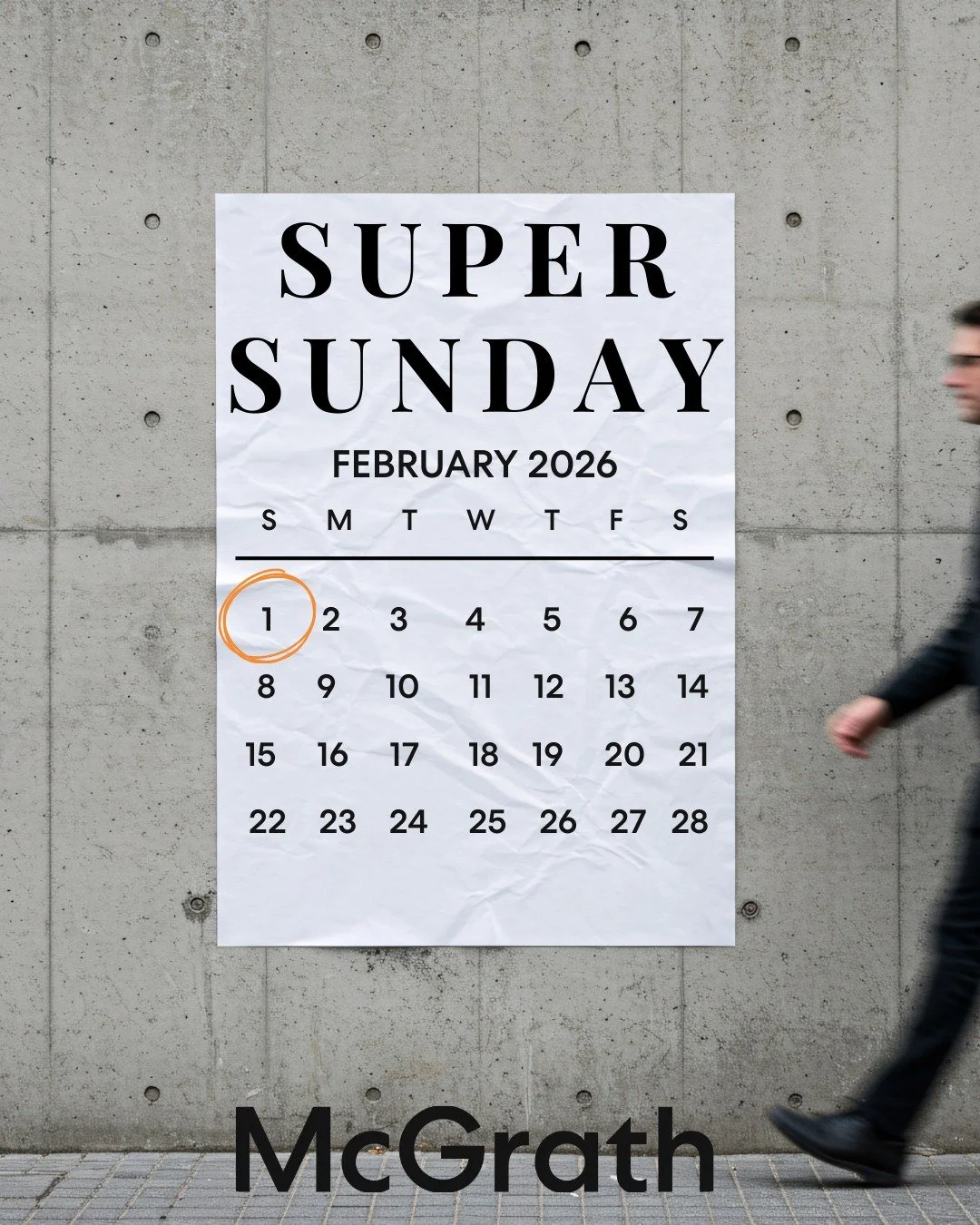 February 1st: circle it 👀 

Super Sunday.

The full lineup launches Boxing Day. Be ready.

#McGrathIllawarra #McGrathThirroul #McGrathDapto #SuperSunday #AuctionSeason #PropertyMarket #BoxingDayLaunch