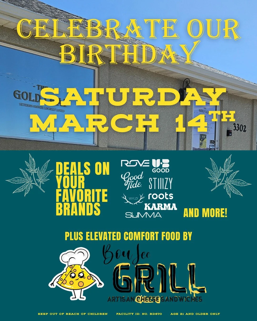 Countdown to our anniversary celebration this weekend. It's our birthday and we're celebrating with incredible deals and elevated comfort food by Boujee. Stop by and see us this Saturday, March 14th!

Nothing for sale in this post &bull; Keep out of 