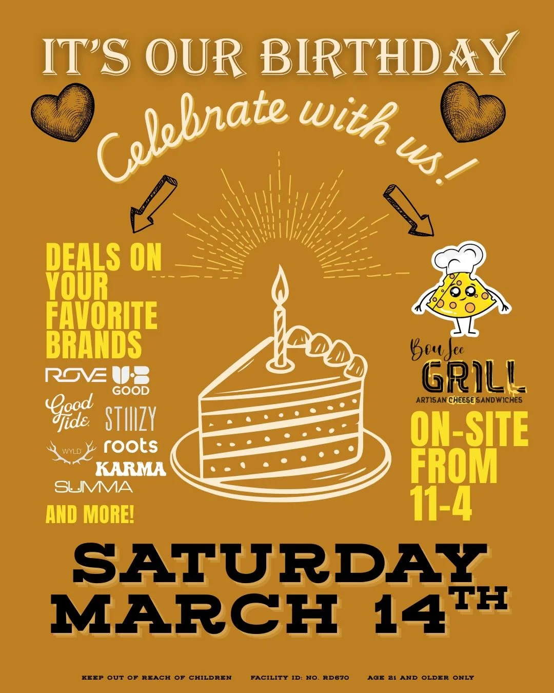 Happy birthday to us! TODAY ONLY - celebrate with huge SAVINGS on your favorite products from your favorite brands. Plus, Boujee  will be on site from 11-4 with their delicious elevated comfort food.  See you soon! #thegoldleafwinnemucca #thegoldleaf