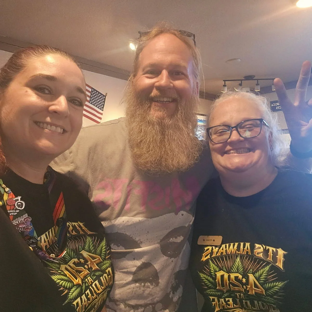 ⚠🎊🎉 ⚠ We're extending our 4/20 celebration today AND tomorrow at the Gold Leaf so spread the word! Thanks to all our customers, staff and friends who made yesterday a 4/20 to remember. Shoutout to Boujee  for providing the scrumptious food, the tal