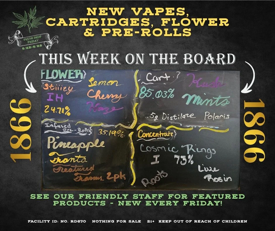 It's Fresh Drop Friday and we're gearing up for Runamucca this weekend. Watch this space for more info, and in the meantime, come on by and check out the big board. Remember, Fridays are doubly special! #thegoldleafwinnemucca #thegoldleaf #thegoldlea