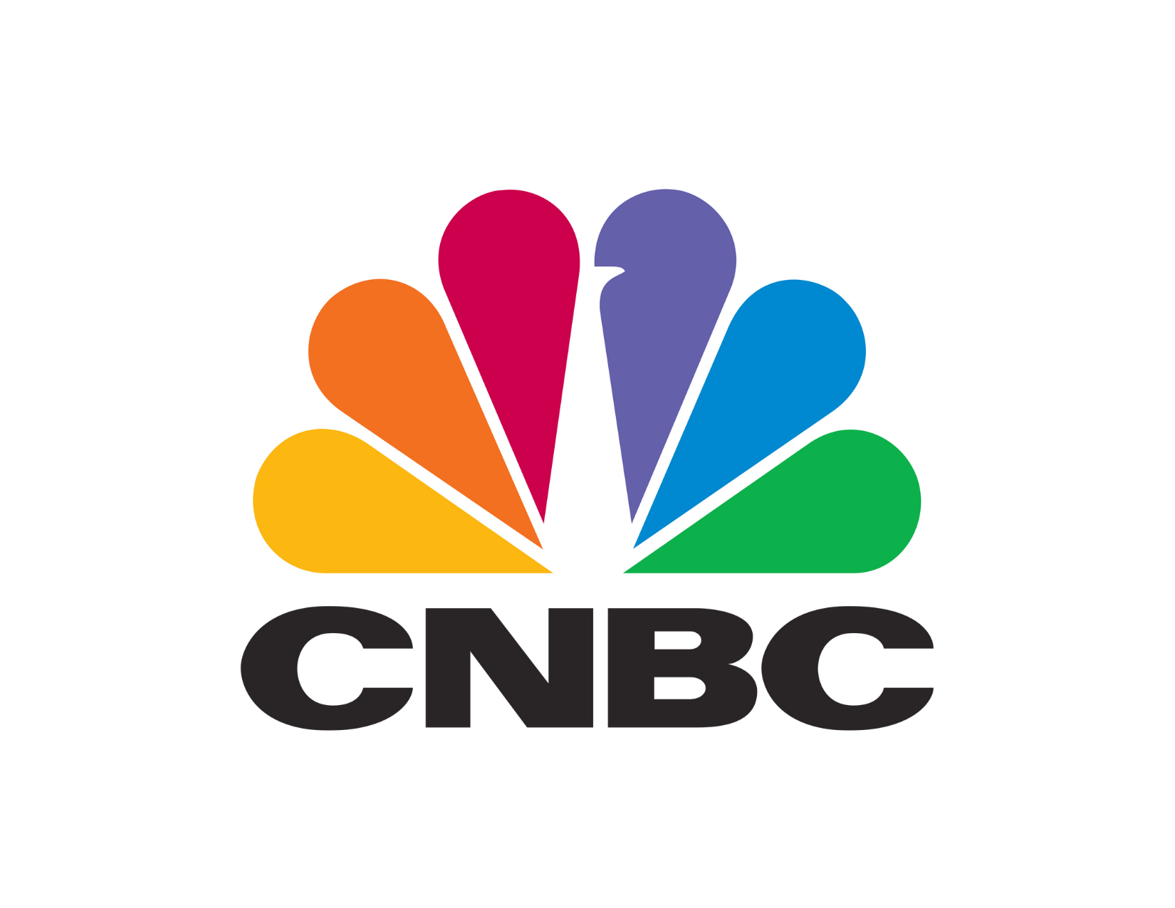 The NBC logo featuring a multicolored peacock with "CNBC" written below.