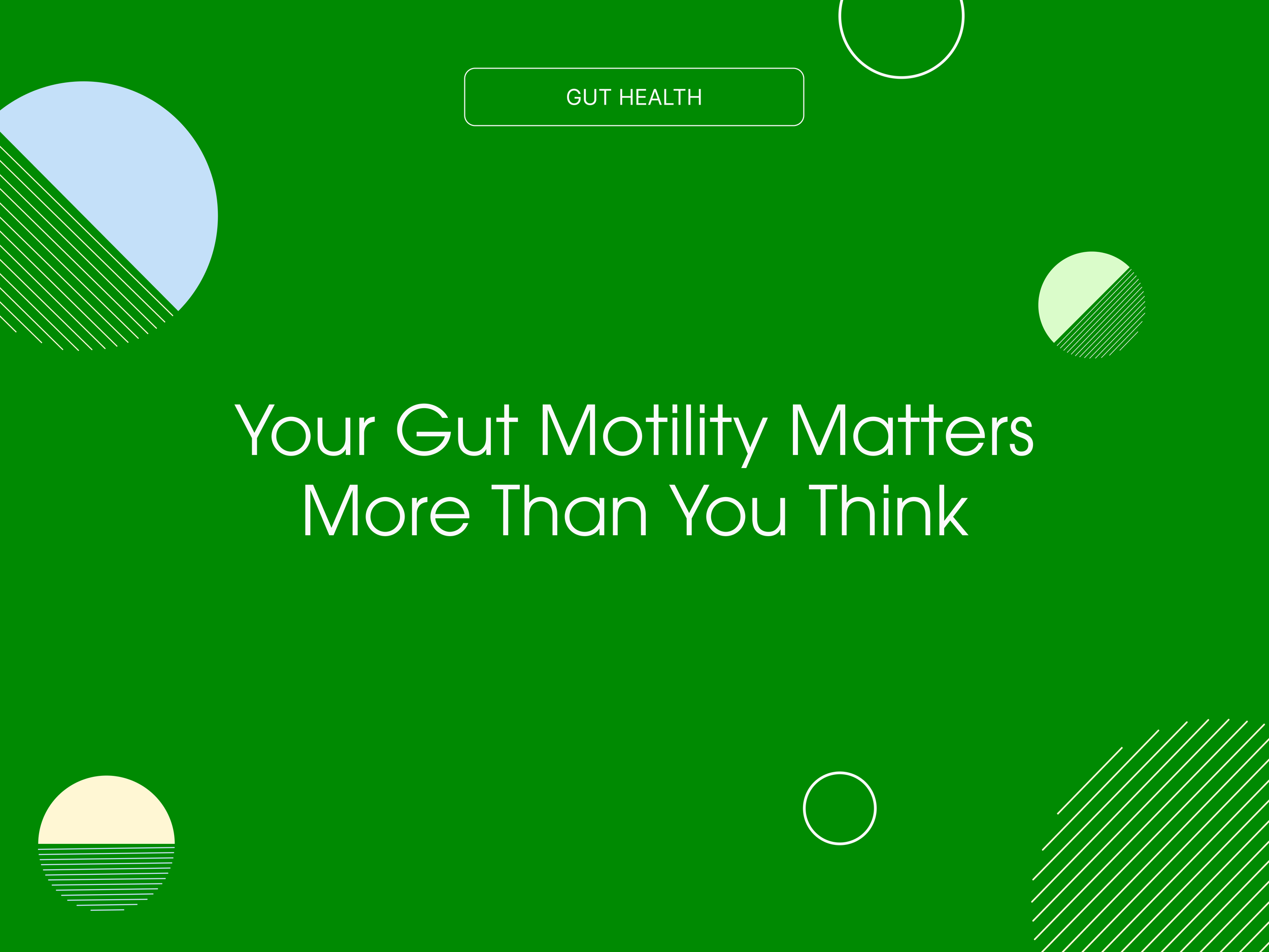 Your Gut Motility Matters More Than You Think