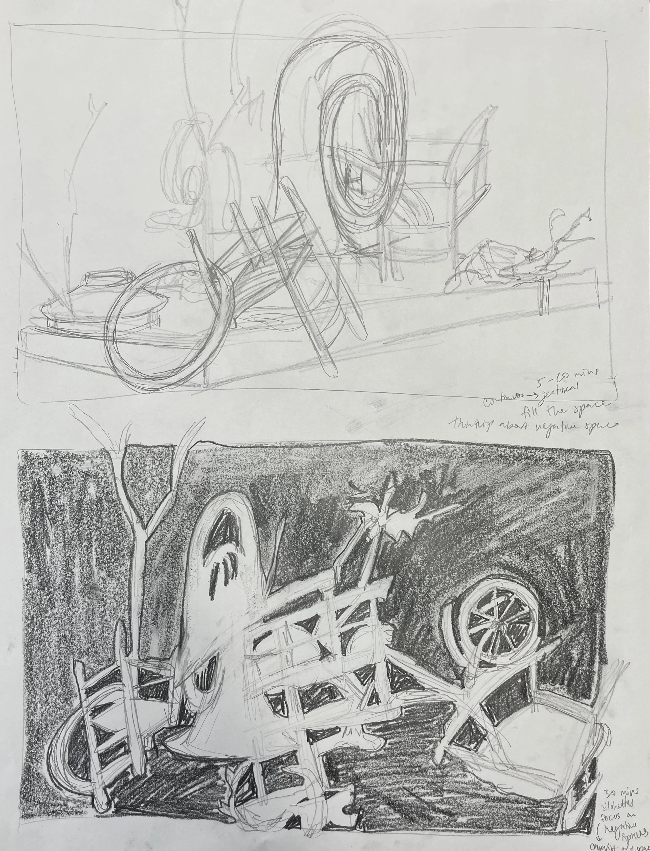 continuous gestural &amp; silhouettes 