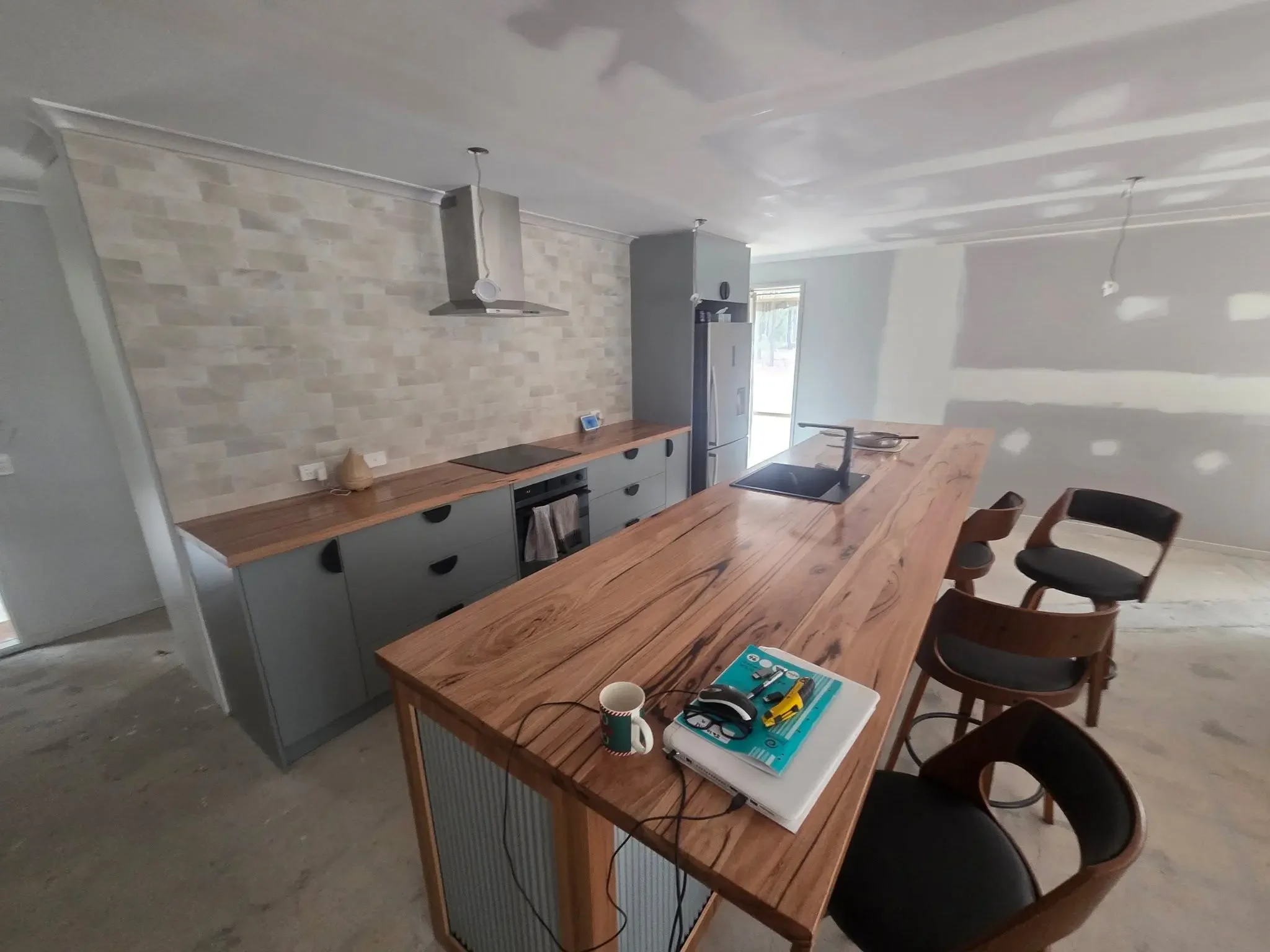 Massey Constructions trades team working on kitchen renovation build