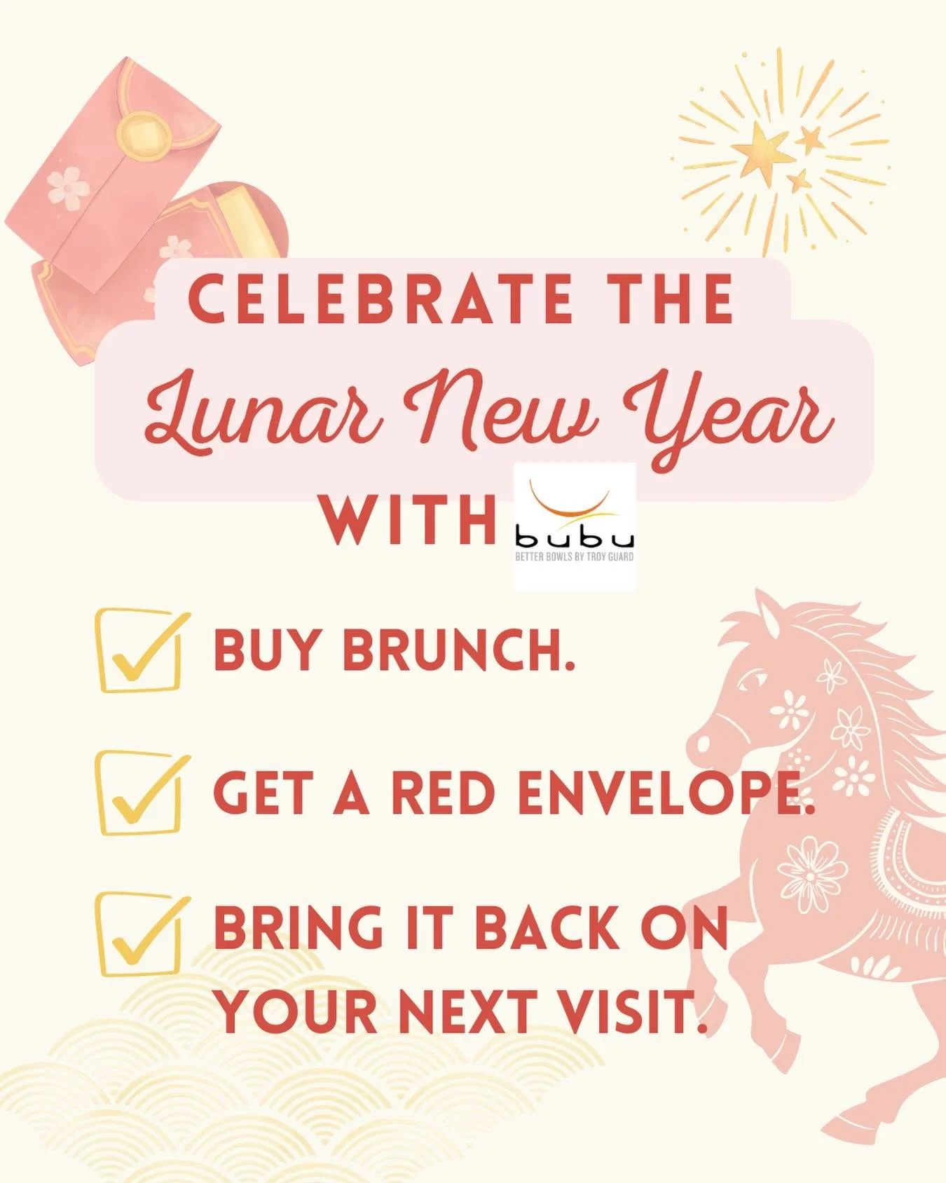 We&rsquo;re celebrating the Lunar New Year with fun surprises!🧧 From February 16-20, every guest who makes a purchase with us will receive a red envelope. Inside? A surprise offer to use on your next visit. Everyone&rsquo;s a winner! 🏆 It could be 