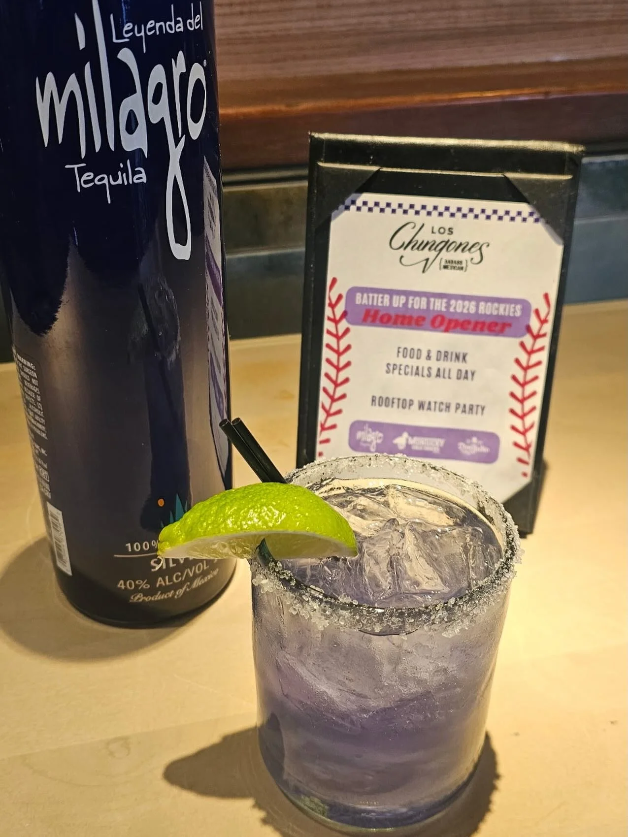 Your favorite purple margarita is back!! Celebrate the Rockies Home Opener with the Dingerita, a purple coin-style marg featuring @milagrotequila. It&rsquo;s knock-it-out of the ballpark good. See y&rsquo;all Friday ⚾️