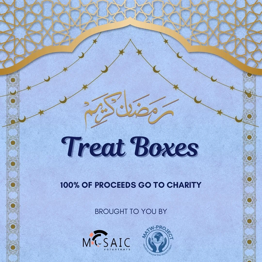 🌙✨Ramadan Mubarak from MOSAIC Volunteers! We have partnered up with Misri Bakery and Nino Bakeshop to bring back another year of Ramadan Treat Boxes!! And yes - the star of the show - the Kashmiri Chai cupcakes are back too🥳

So start this blessed 