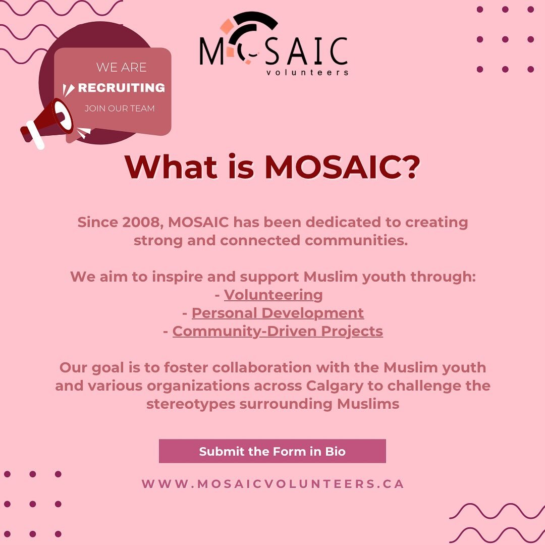 🌟 Ready to take your community involvement to the next level? 🌟

MOSAIC is looking for passionate, driven young leaders (ages 18&ndash;25) to join our executive team! 

By being part of Mosaic, you&rsquo;ll have the chance to build leadership skill
