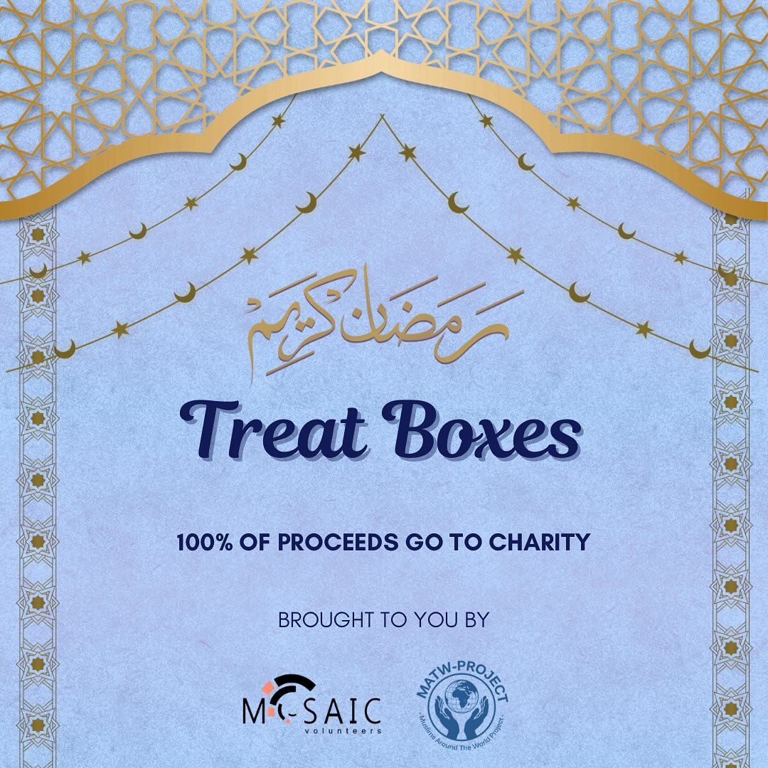 🌙✨Ramadan Mubarak from MOSAIC Volunteers! We have partnered up with Misri Bakery and Nino Bakeshop to bring back another year of Ramadan Treat Boxes!! And yes - the star of the show - the Kashmiri Chai cupcakes are back too🥳

So start this blessed 