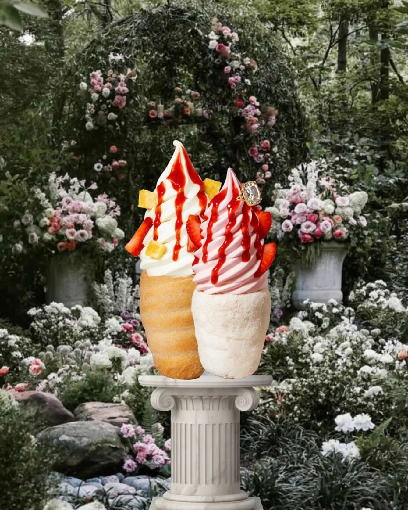 Engagement ring? Iconic. Love story? Legendary. The perfect pairing&mdash;just like our cones and soft serve. 💍🖤